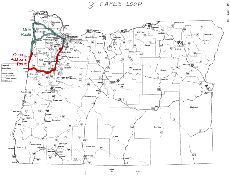 Three Capes Loop RV Trip route map